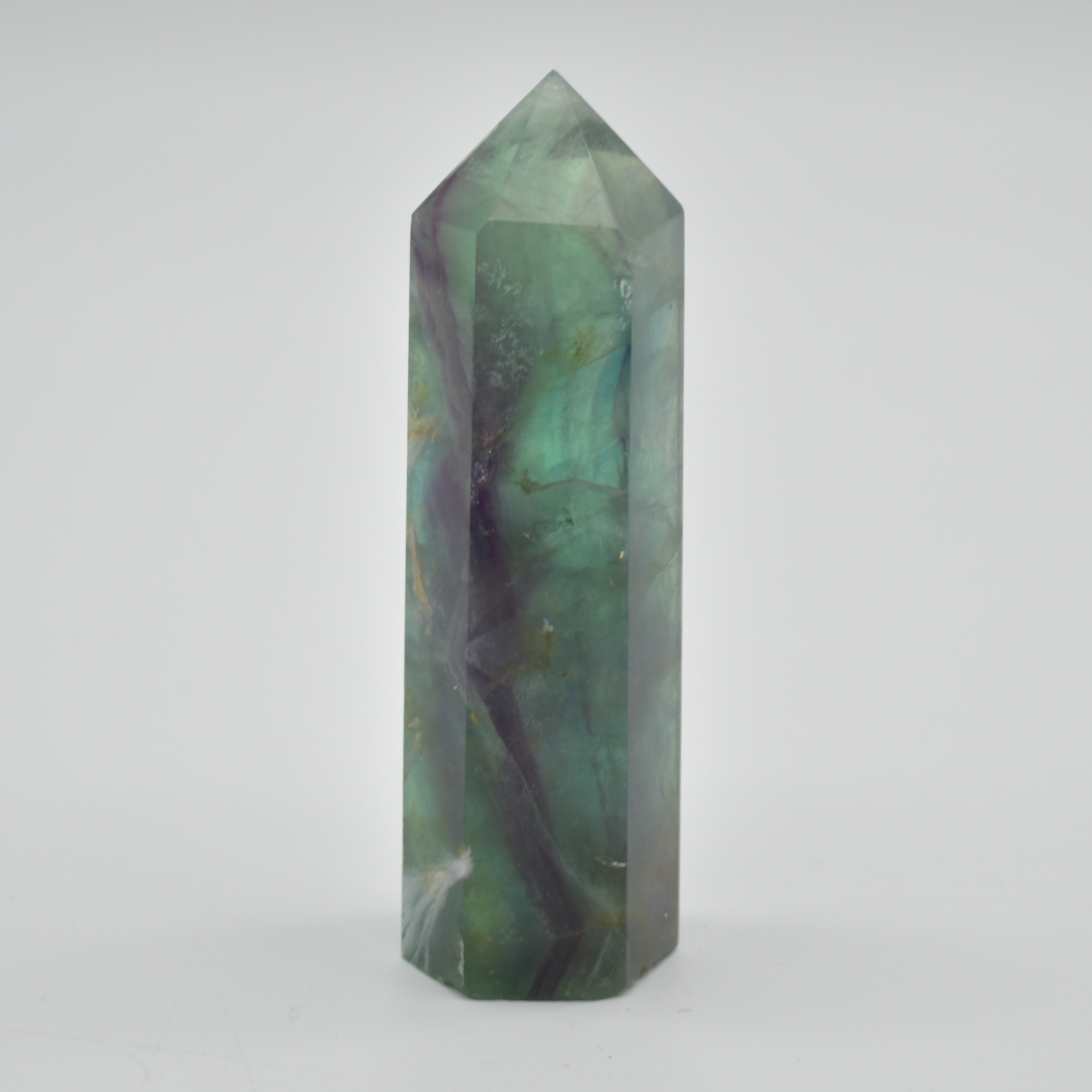 Snowflake Fluorite Point, Tower, Wand - 123 grams