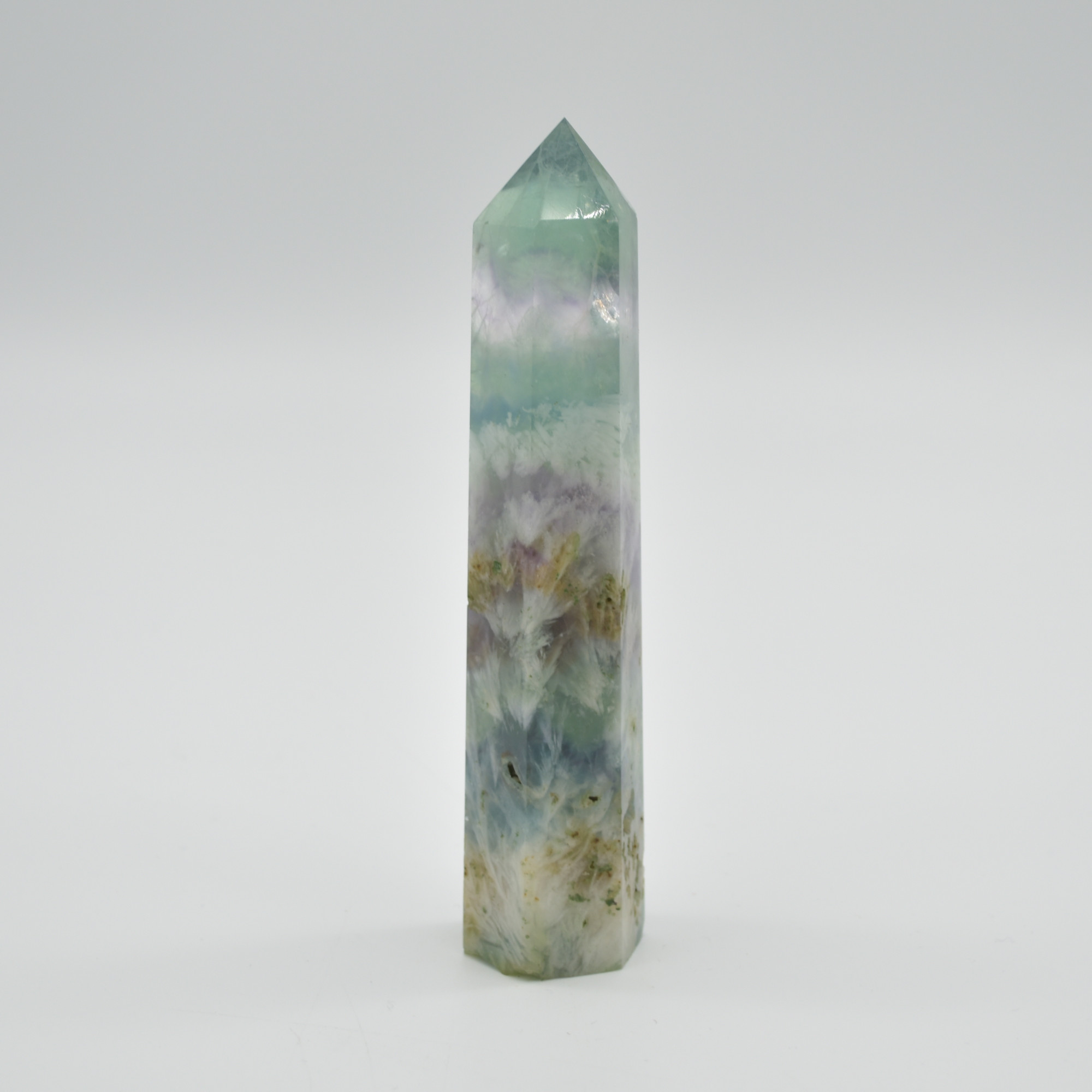 Snowflake Fluorite Point, Tower, Wand - 189 grams - Image 2