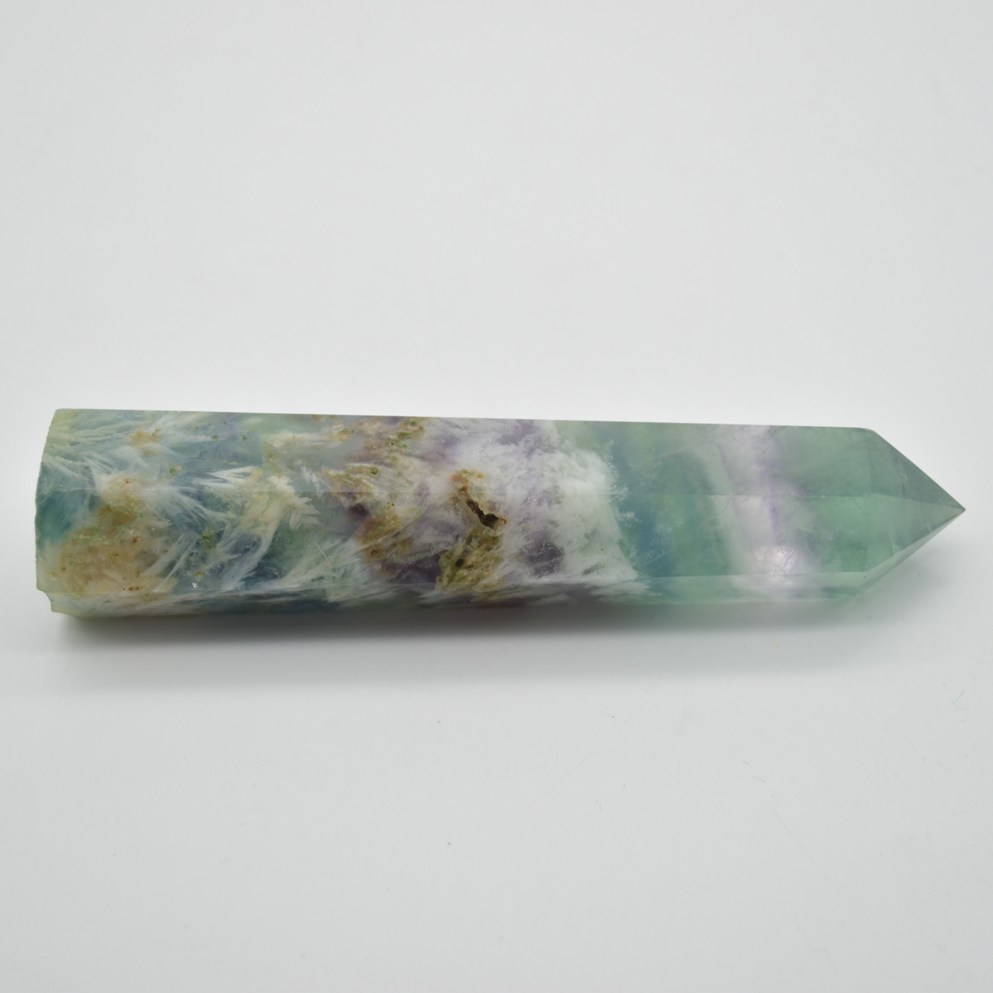 Snowflake Fluorite Point, Tower, Wand - 189 grams - Image 3