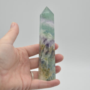 Snowflake Fluorite Point, Tower, Wand  - 189 grams