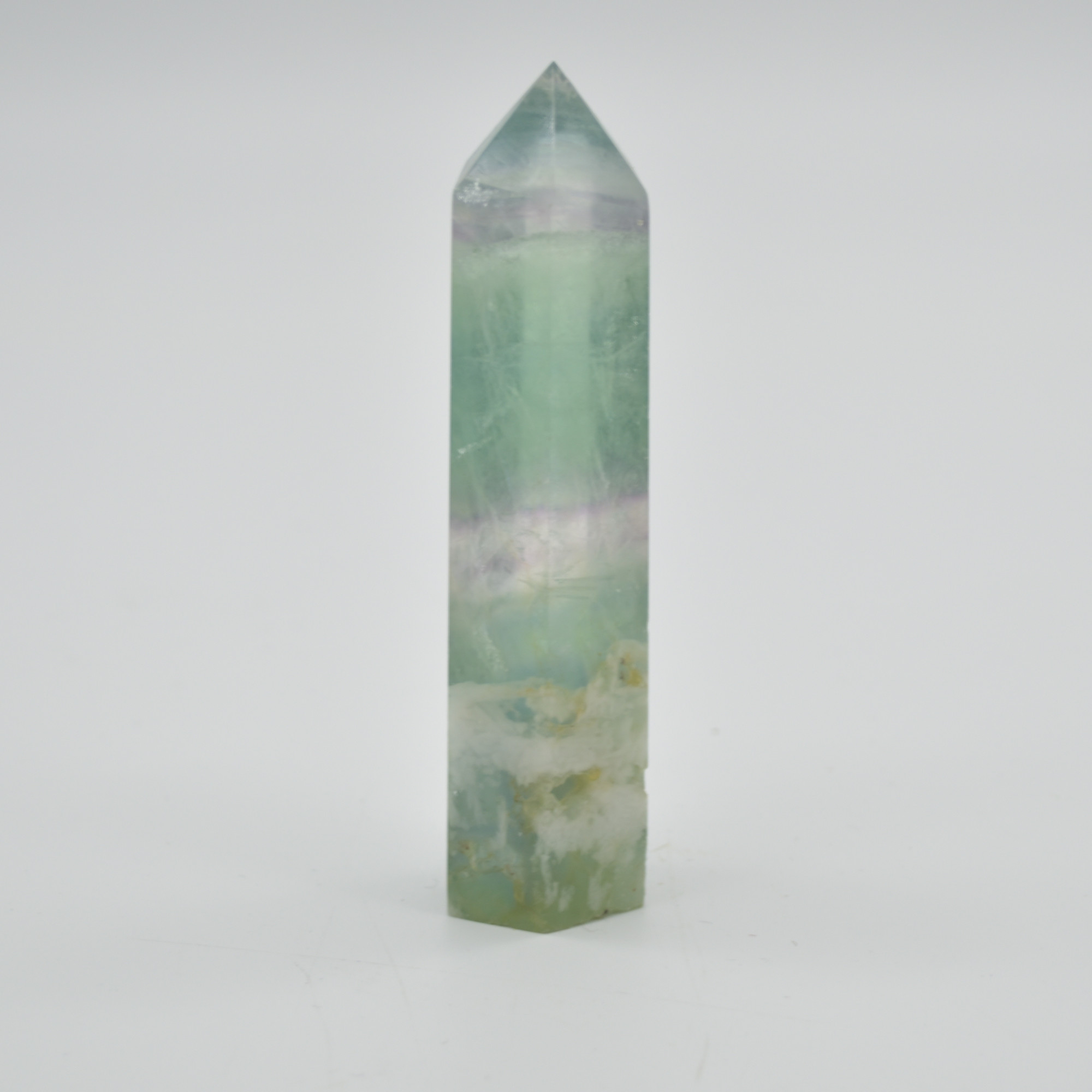 Snowflake Fluorite Point, Tower, Wand - 92 grams