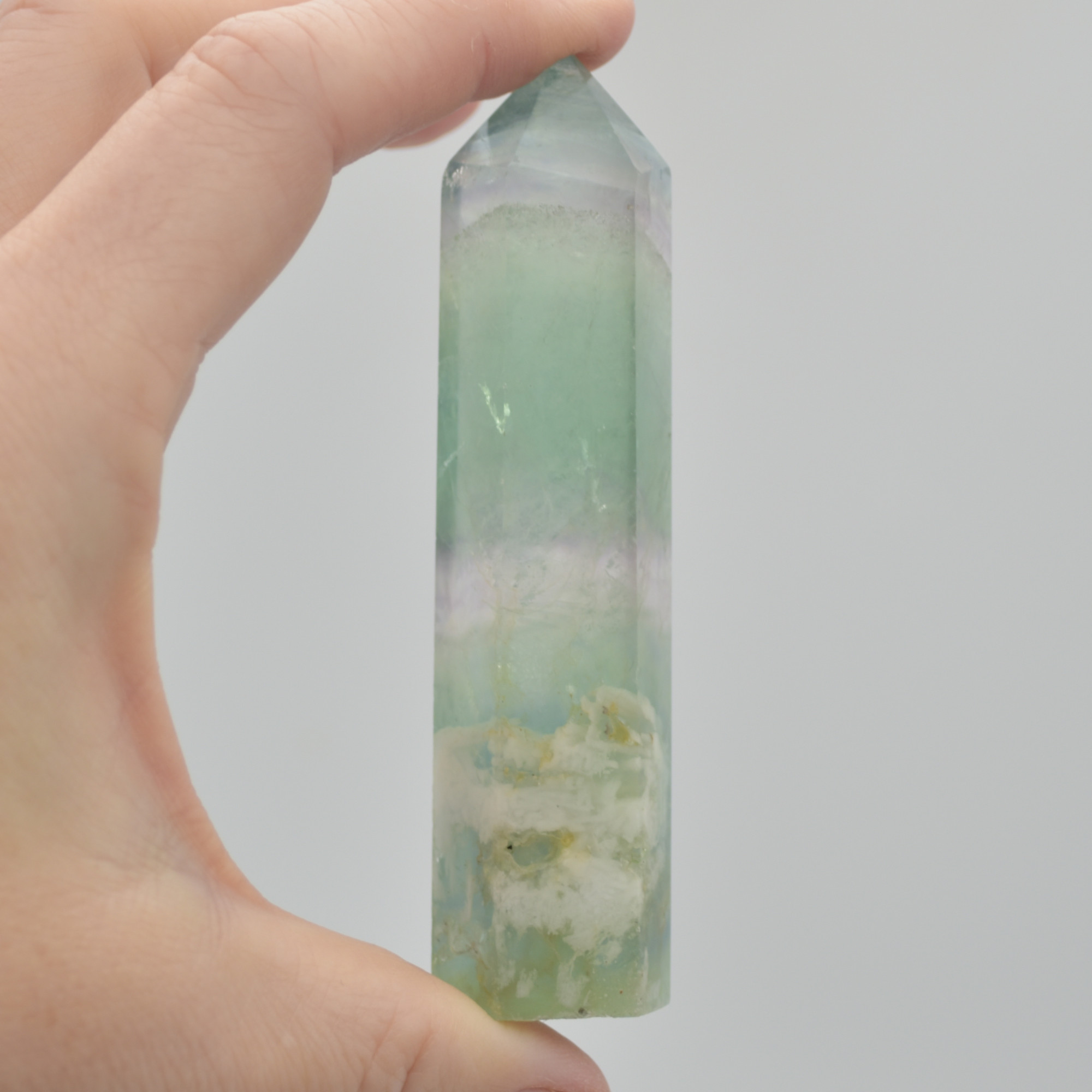 Snowflake Fluorite Point, Tower, Wand - 92 grams - Image 2