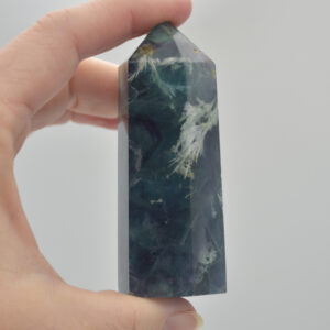 Snowflake Fluorite Point, Tower, Wand  - 144 grams