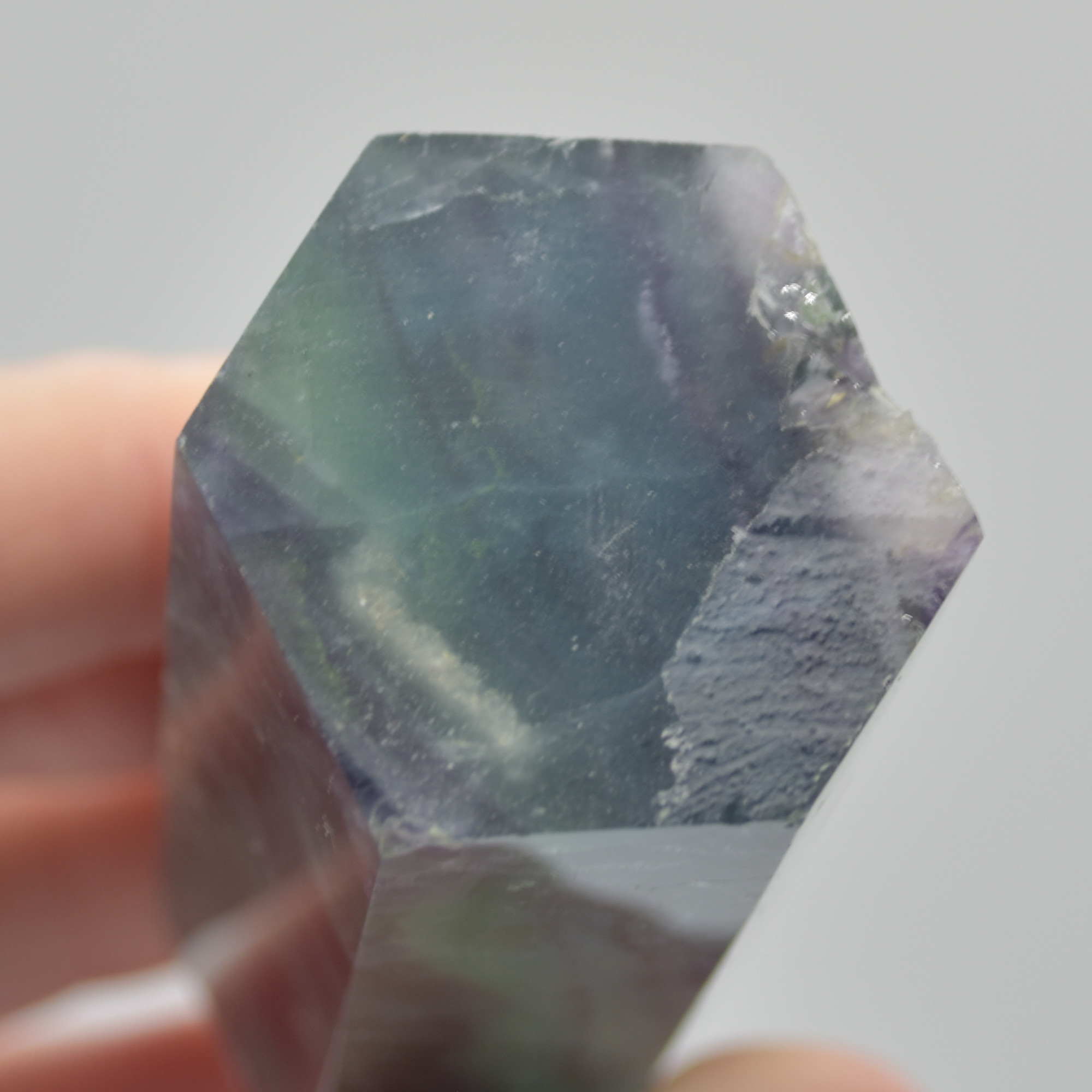 Snowflake Fluorite Point, Tower, Wand - 144 grams - Image 5