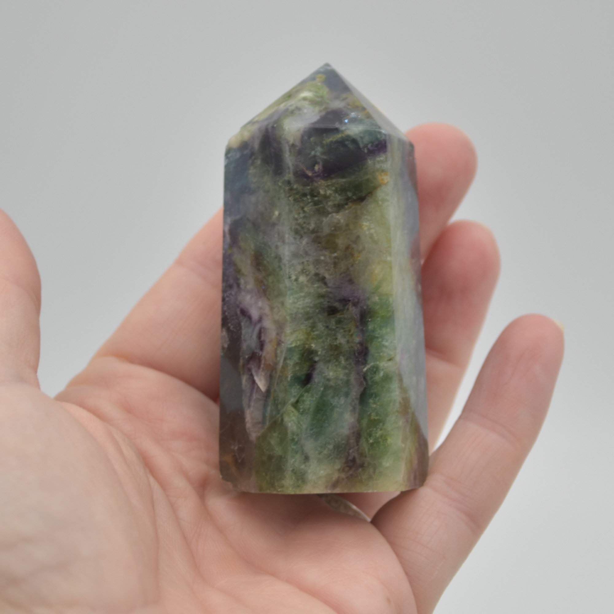 Snowflake Fluorite Point, Tower, Wand - 149 grams - Image 7