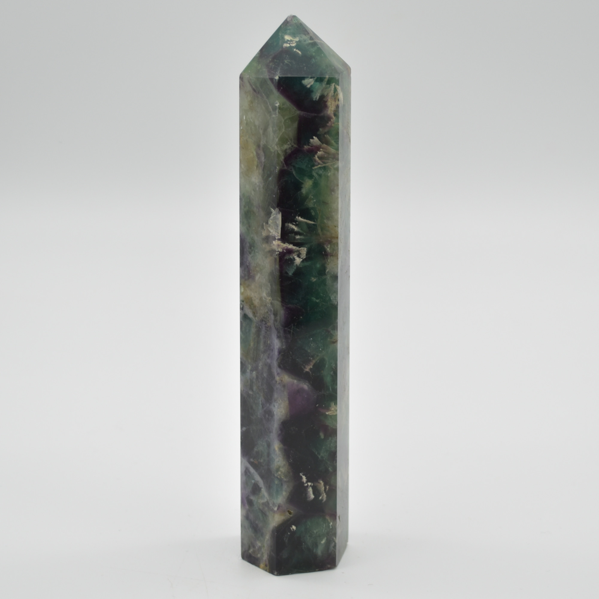 Snowflake Fluorite Point, Tower, Wand - 346 grams - Image 2