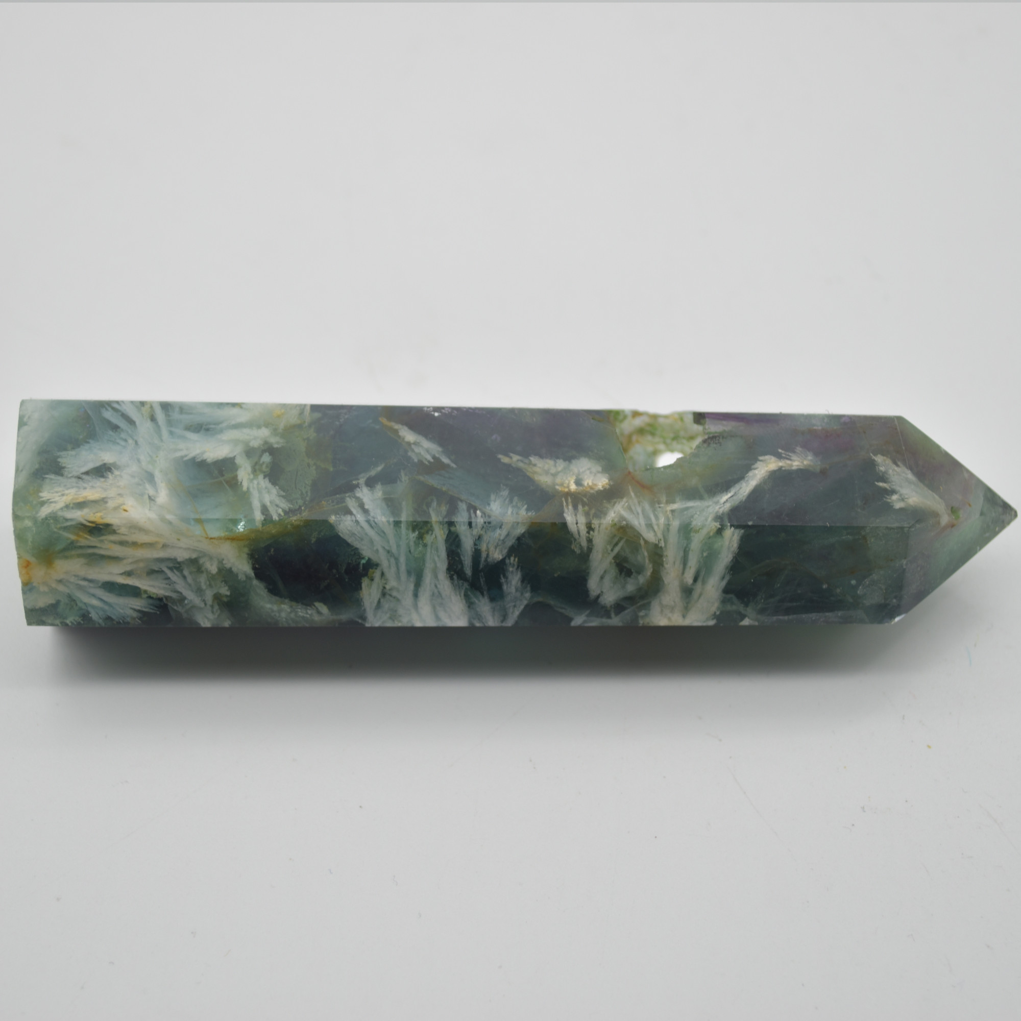 Snowflake Fluorite Point, Tower, Wand - 192 grams - Image 2