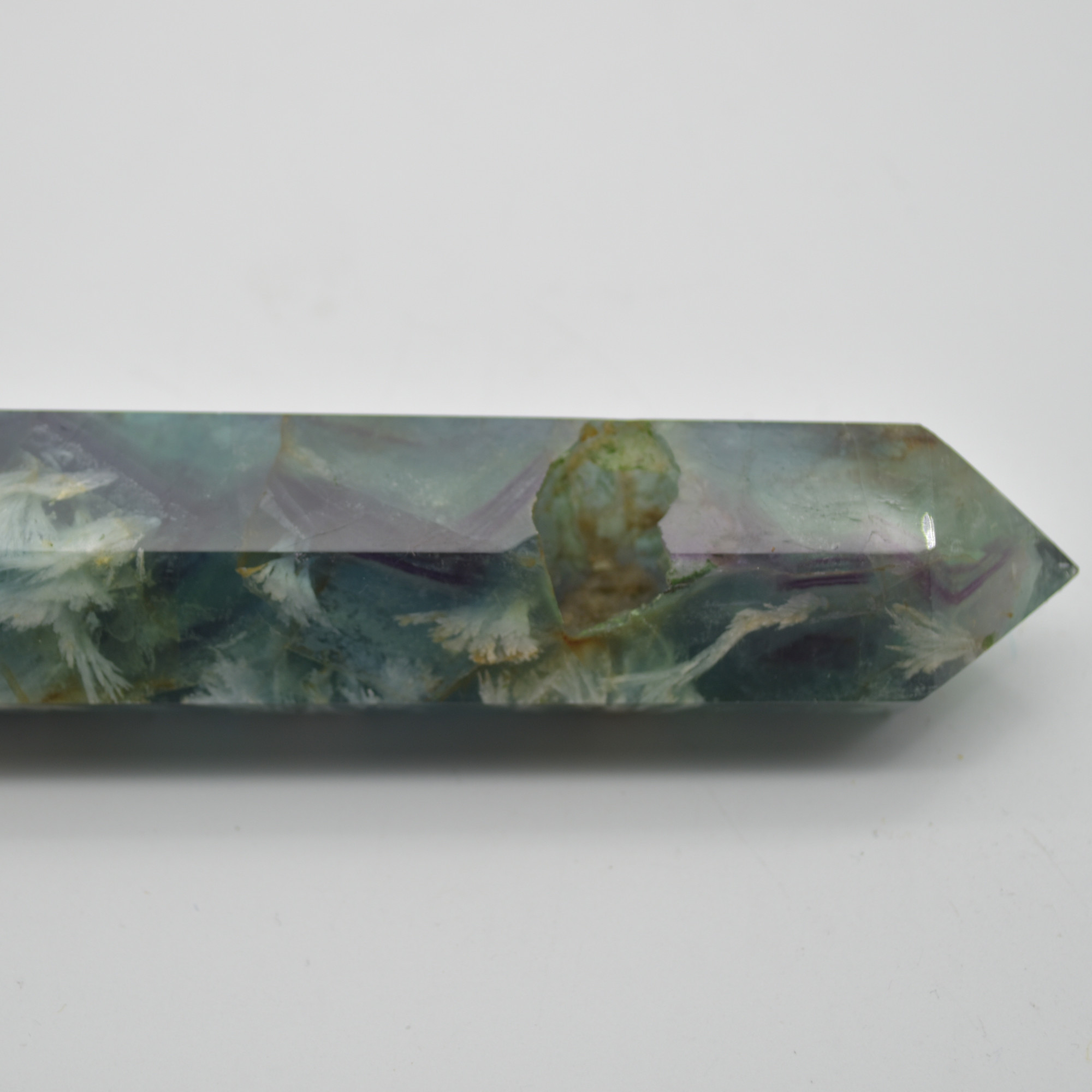 Snowflake Fluorite Point, Tower, Wand - 192 grams - Image 3