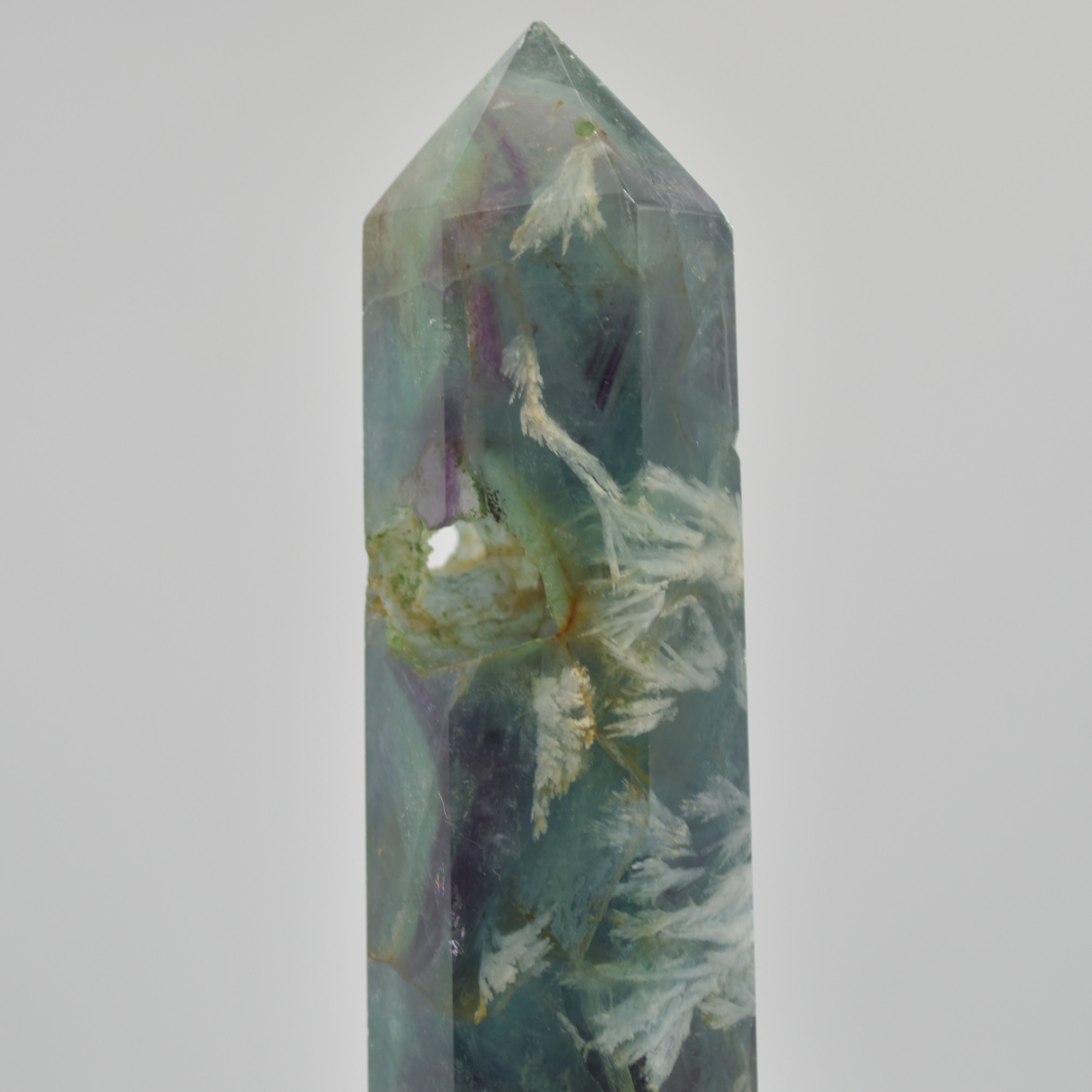 Snowflake Fluorite Point, Tower, Wand - 192 grams - Image 4