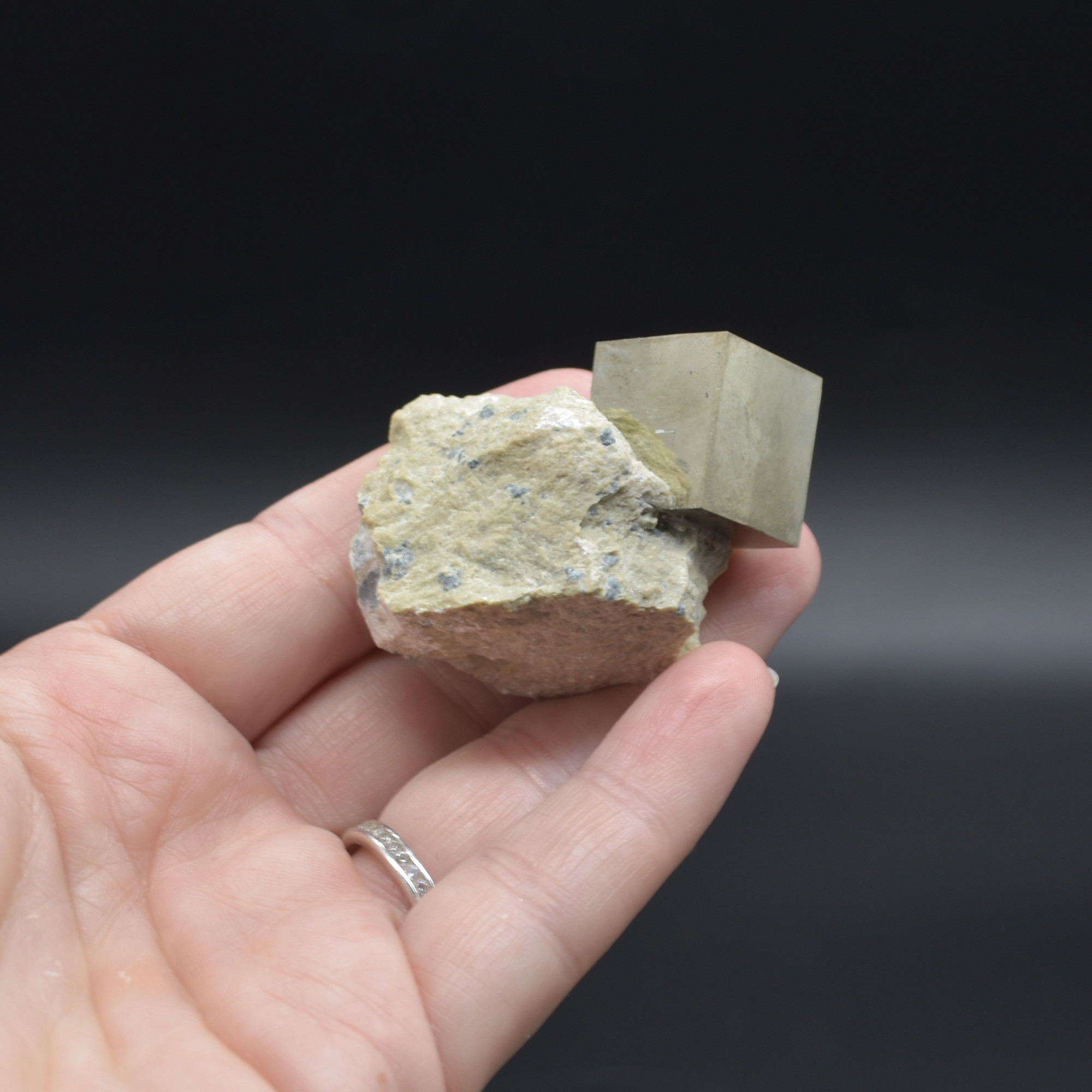 Pyrite Natural Crystal Cube Cluster in Basalt from Navajun, Spain, Fools Gold, 66 grams #01 - Image 5