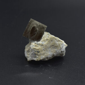 Pyrite Natural Crystal Cube Cluster in Basalt from Navajun, Spain, Fools Gold 64 grams #02
