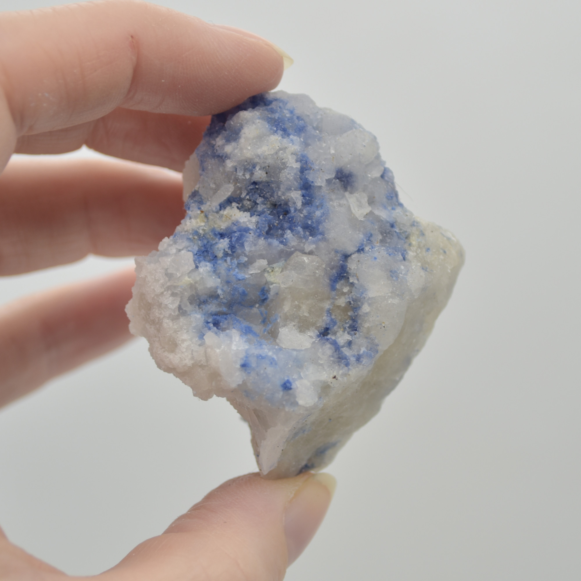 Raw Dumortierite in Quartz Specimen Rock - 79 grams - Image 6