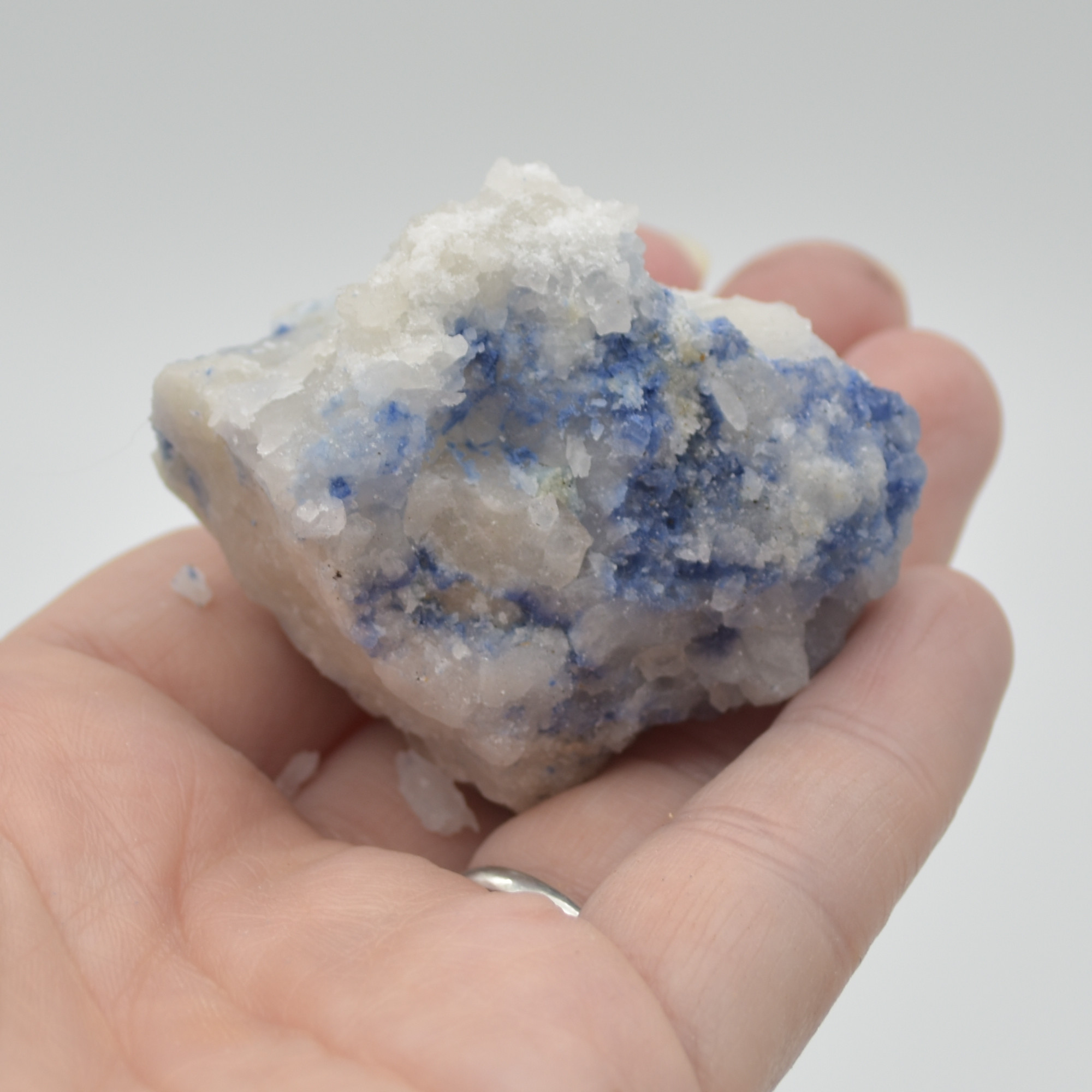 Raw Dumortierite in Quartz Specimen Rock - 79 grams - Image 8