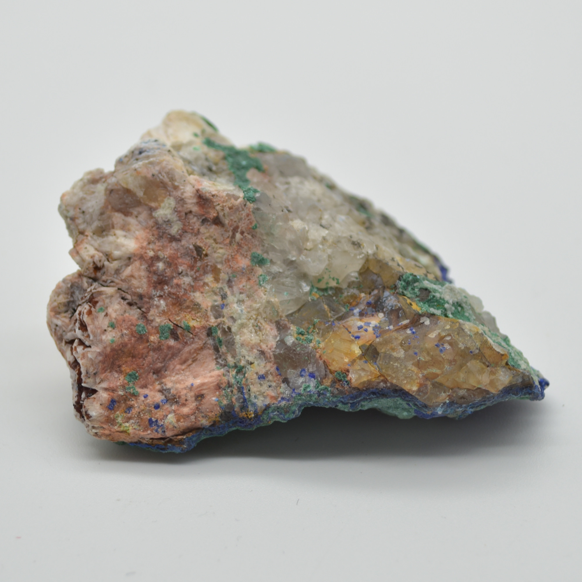 Azurite Malachite Calcite Specimen Matrix Rock - 120 grams - Image 2