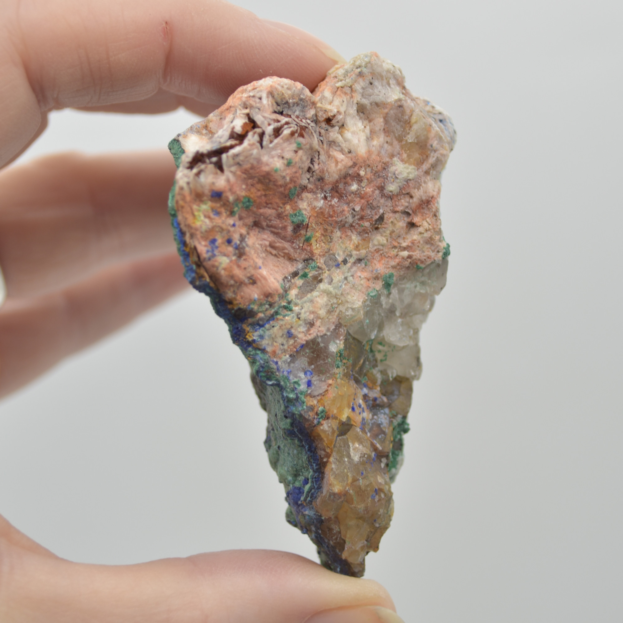 Azurite Malachite Calcite Specimen Matrix Rock - 120 grams - Image 6
