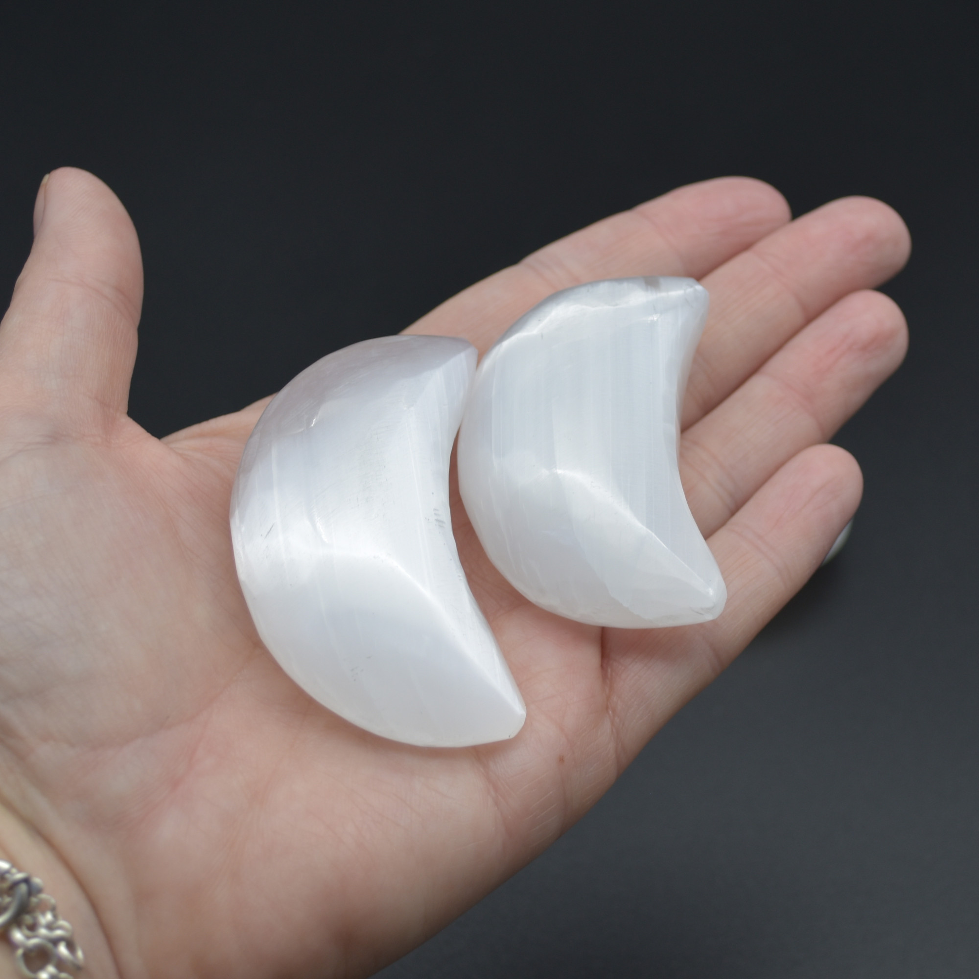 Selenite Moon - 4cm, 6cm and 8cm Sizes - 1 Count - Image 10