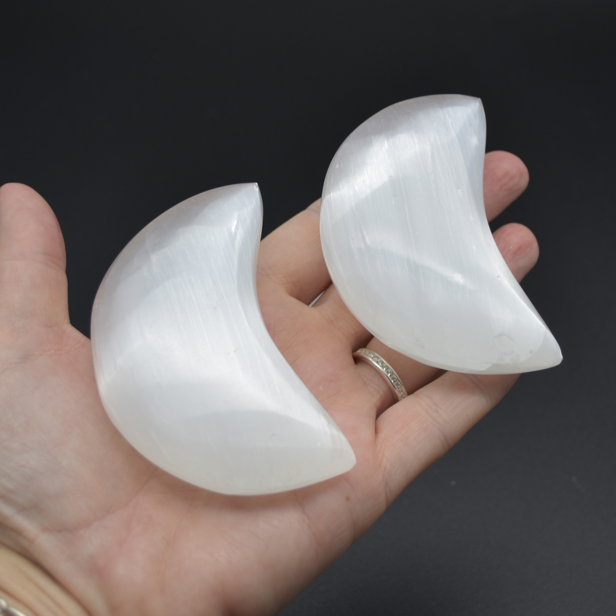 Selenite Moon - 4cm, 6cm and 8cm Sizes - 1 Count - Image 16
