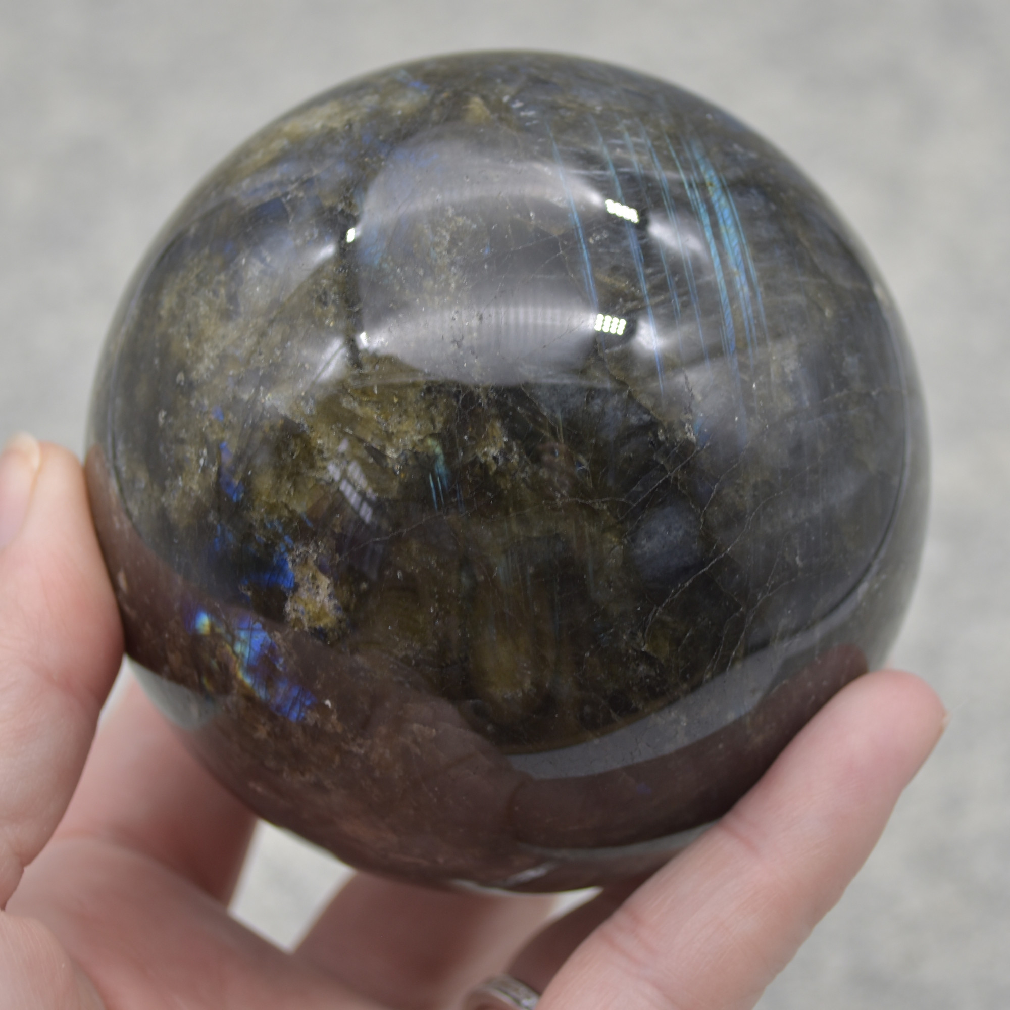 Labradorite Crystal Sphere Ball - 770 grams - Image 6
