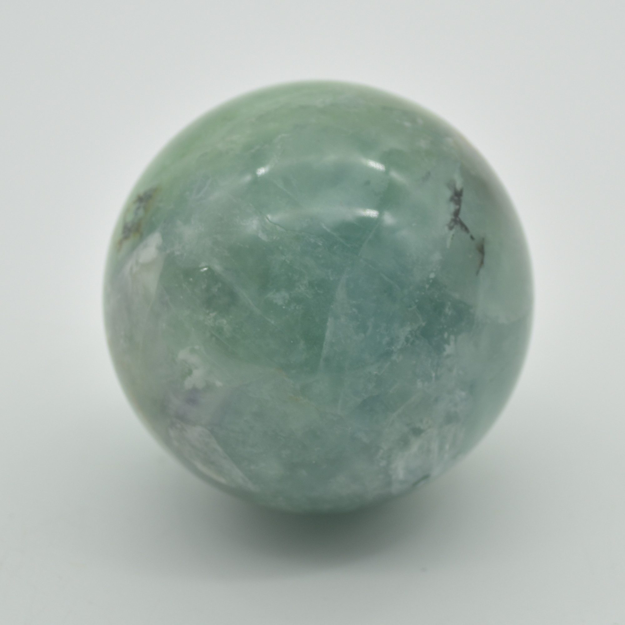 Snowflake Fluorite Crystal Sphere / Ball - 293 grams - Image 3
