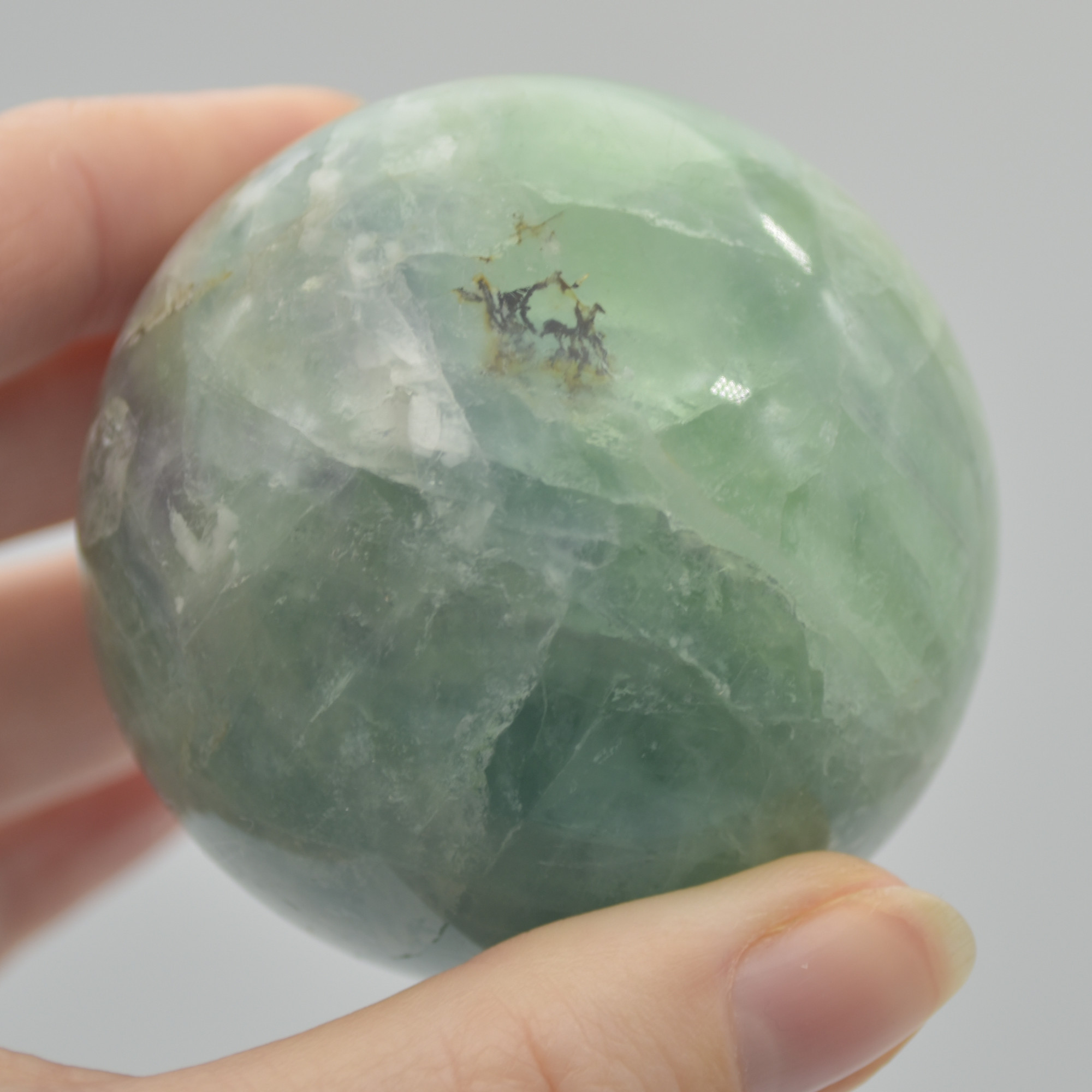 Snowflake Fluorite Crystal Sphere / Ball - 293 grams - Image 5