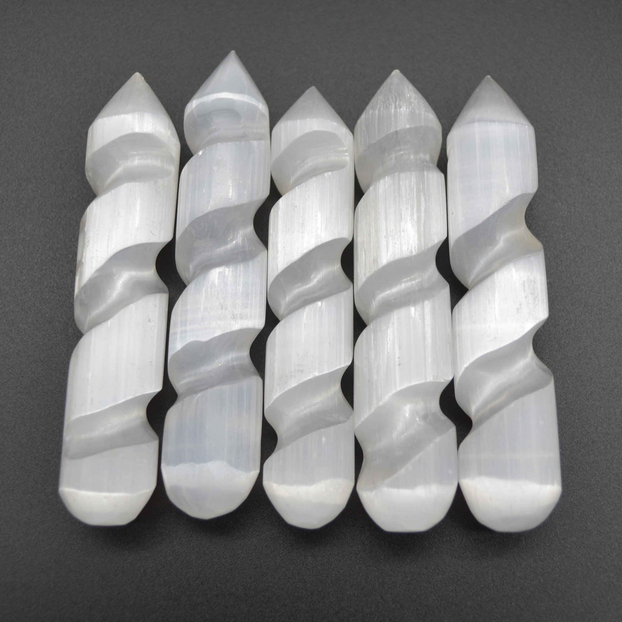 Selenite Spiral Point Wand - 10cm - 1 Count - Image 3