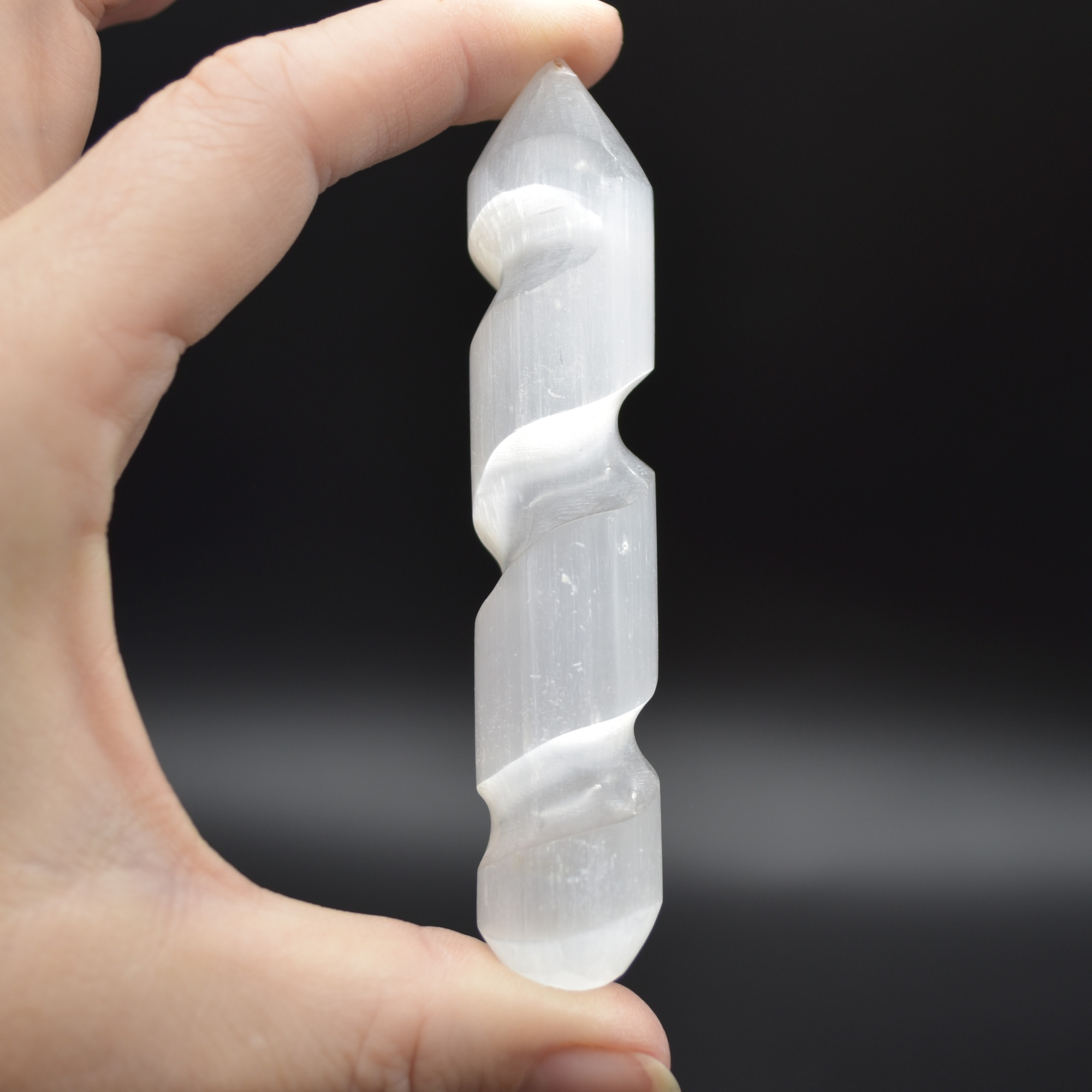 Selenite Spiral Point Wand - 10cm - 1 Count - Image 5