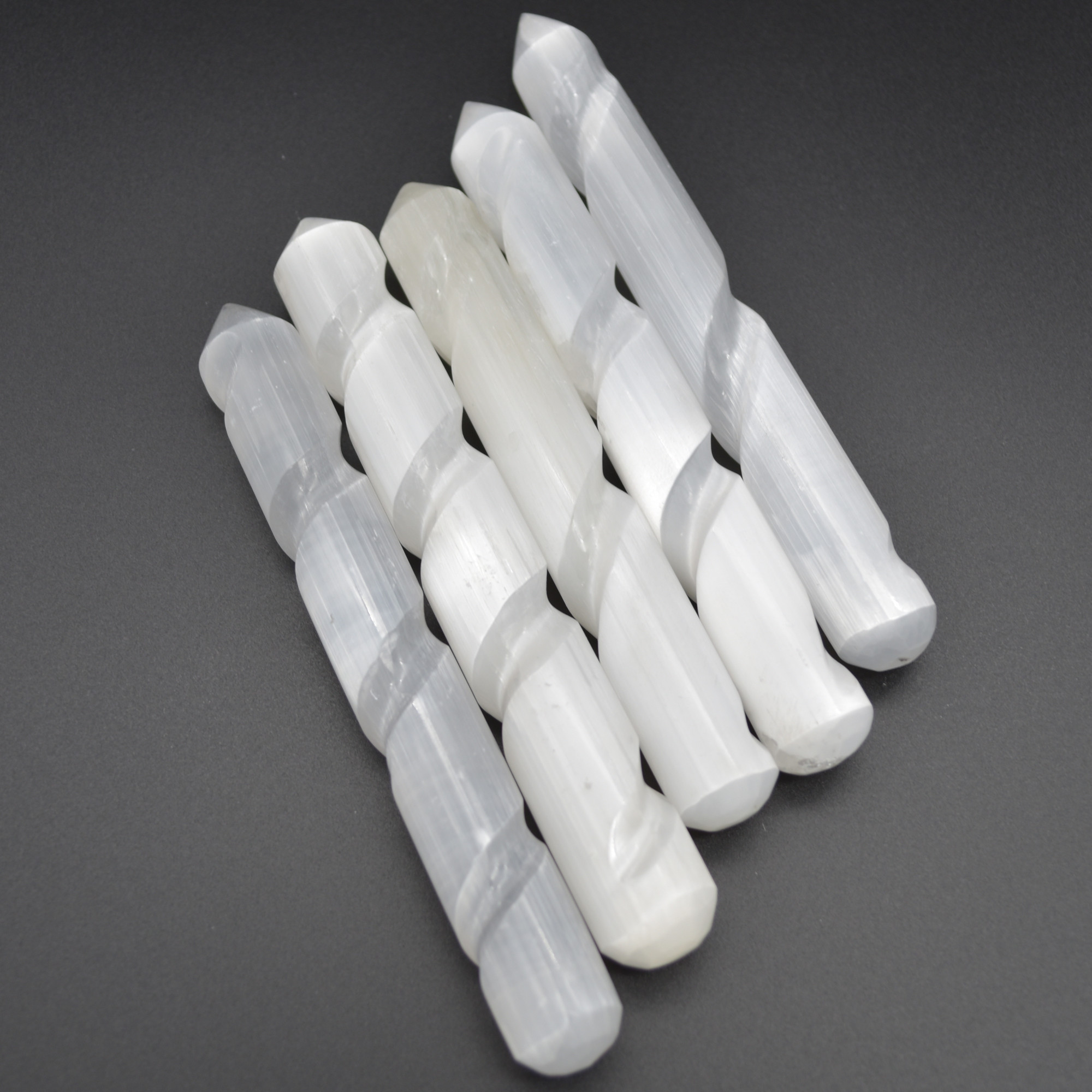 Selenite Spiral Point Wand - 15cm - 1 Count