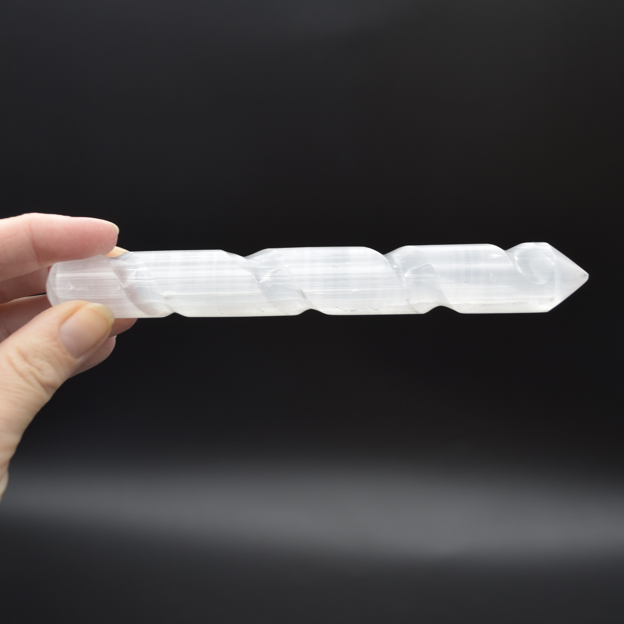 Selenite Spiral Point Wand - 15cm - 1 Count - Image 5