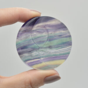 Rainbow Fluorite Sun and Moon Face  - 5cm -  56 grams - 1 count