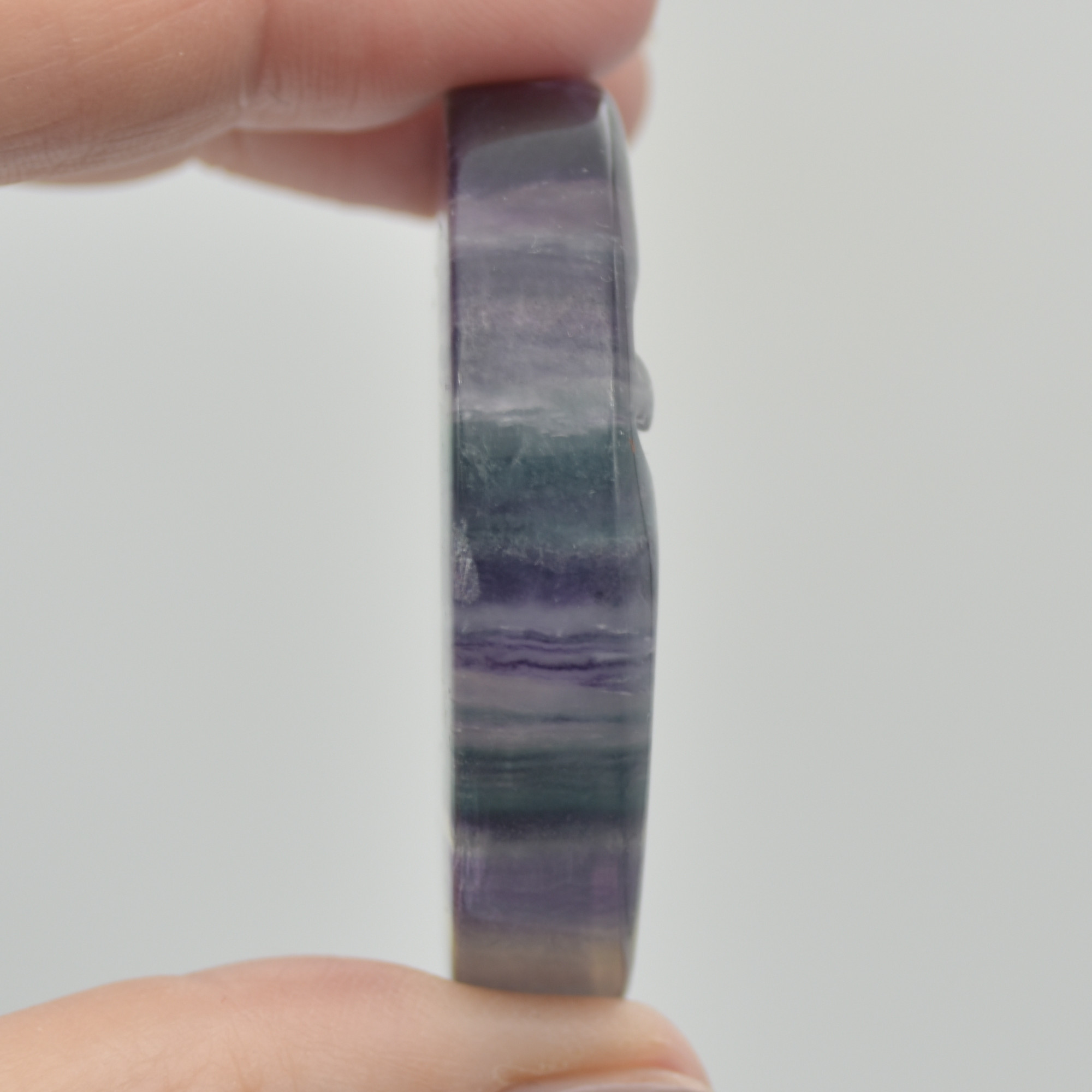 Rainbow Fluorite Sun and Moon Face - 5cm - 56 grams - 1 count - Image 3