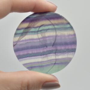 Rainbow Fluorite Sun and Moon Face  - 5cm -  62 grams - 1 count