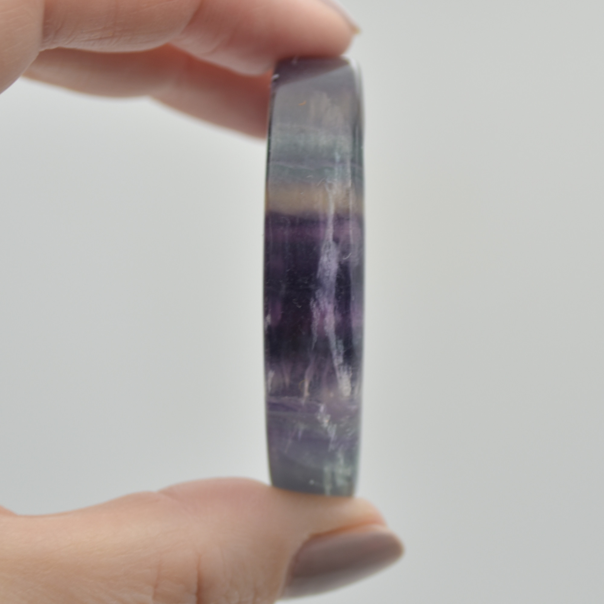 Rainbow Fluorite Sun and Moon Face - 5cm - 62 grams - 1 count - Image 3