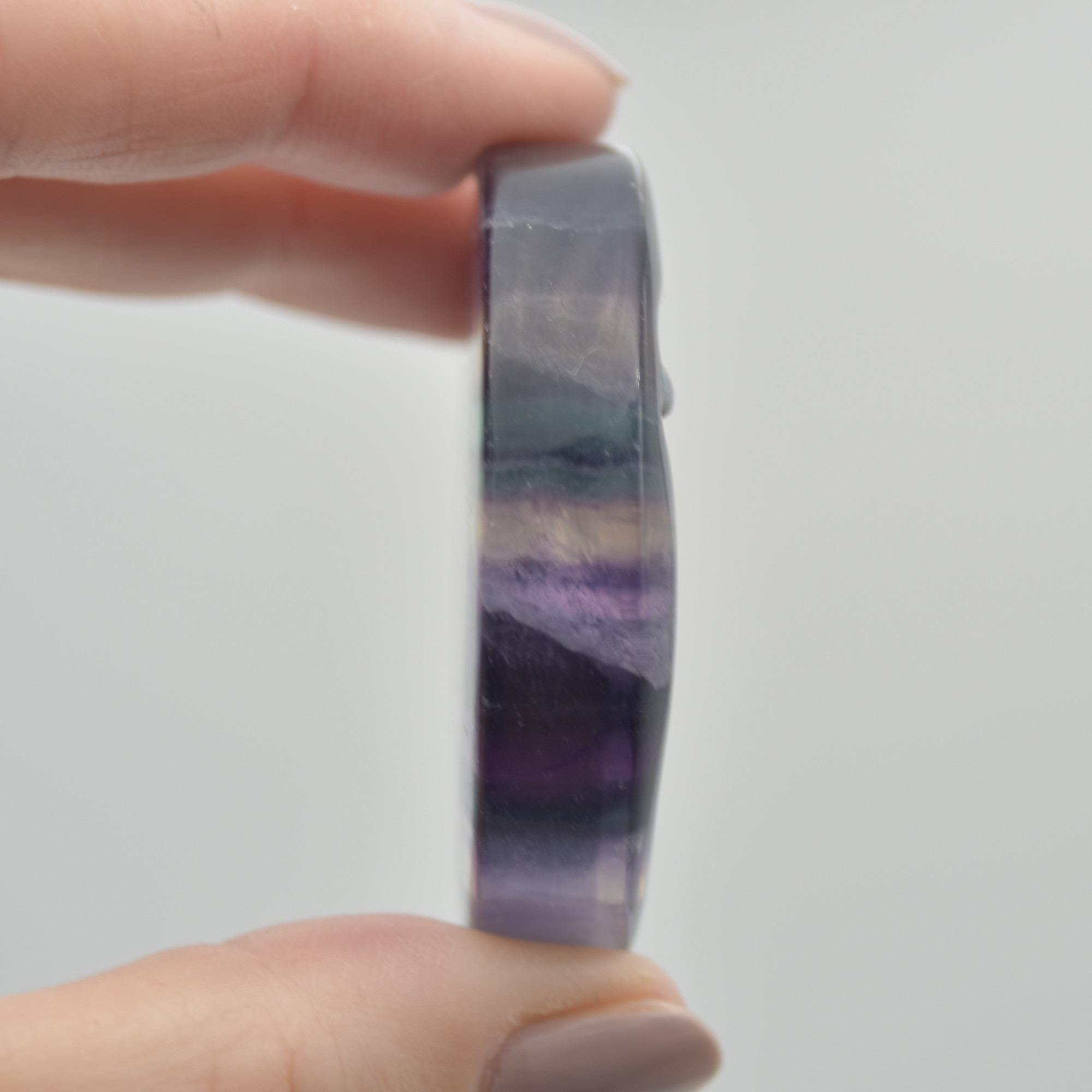Rainbow Fluorite Sun and Moon Face - 4.8cm - 58 grams - 1 count - Image 3