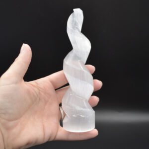 Selenite Unicorn Horn Point / Tower / Wand - 15cm - 1 Count