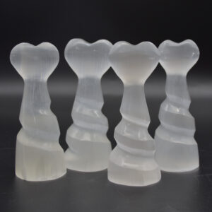 Selenite Unicorn and Heart Point / Tower - 10cm - 1 Count