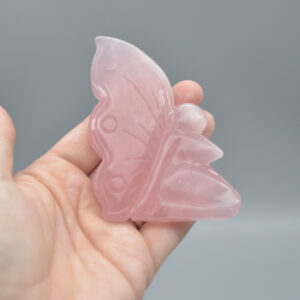 Rose Quartz Carved Garden Fairy- 101 grams #02