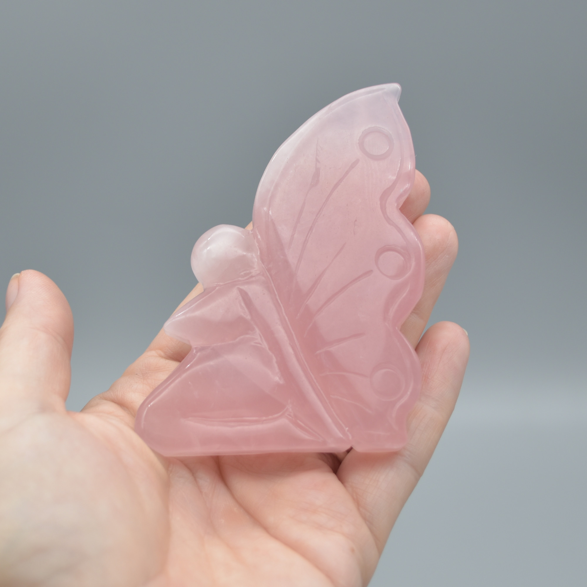 Rose Quartz Carved Garden Fairy- 101 grams #02 - Image 2