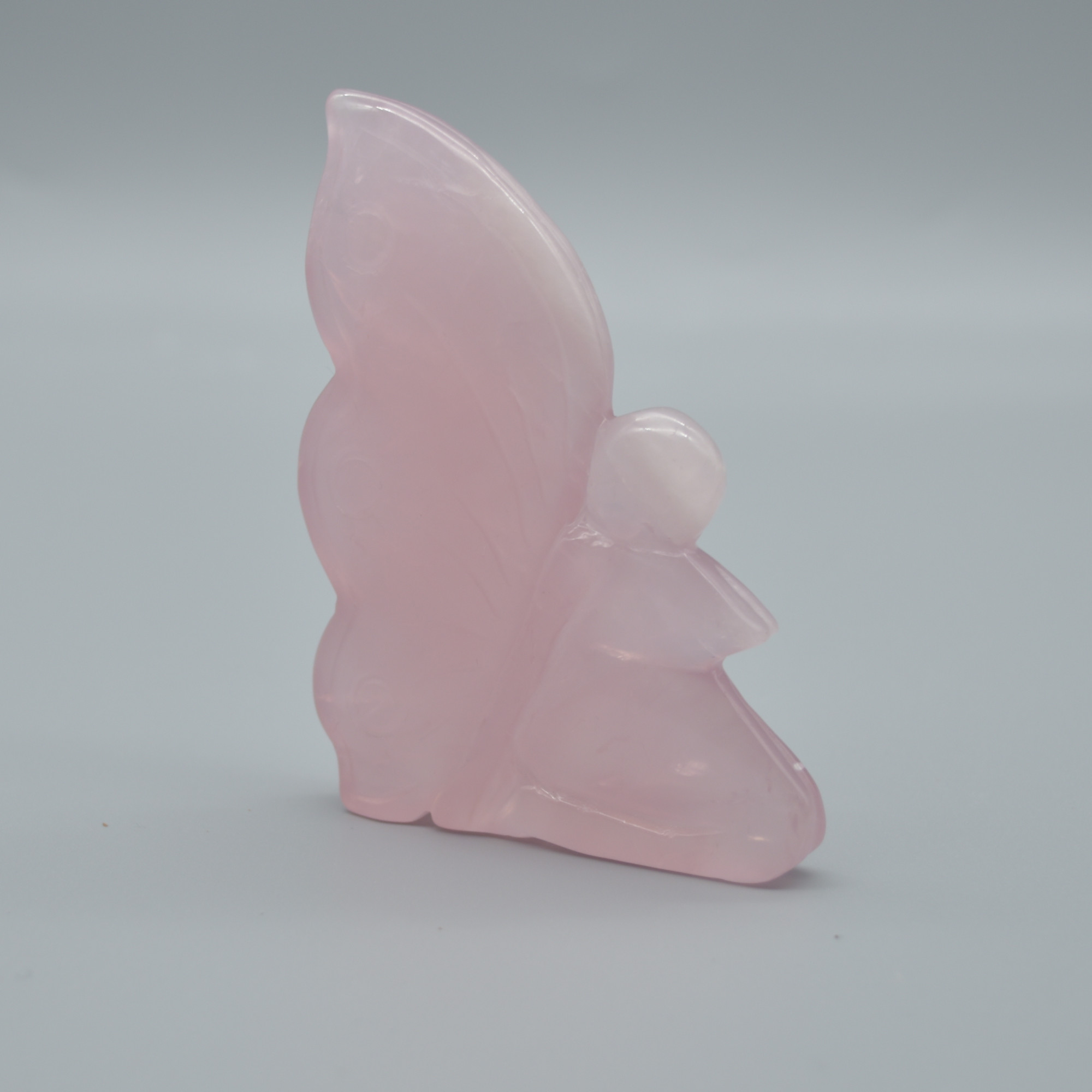 Rose Quartz Carved Garden Fairy- 101 grams #02 - Image 6