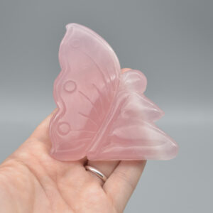 Rose Quartz Carved Garden Fairy- 144 grams #04