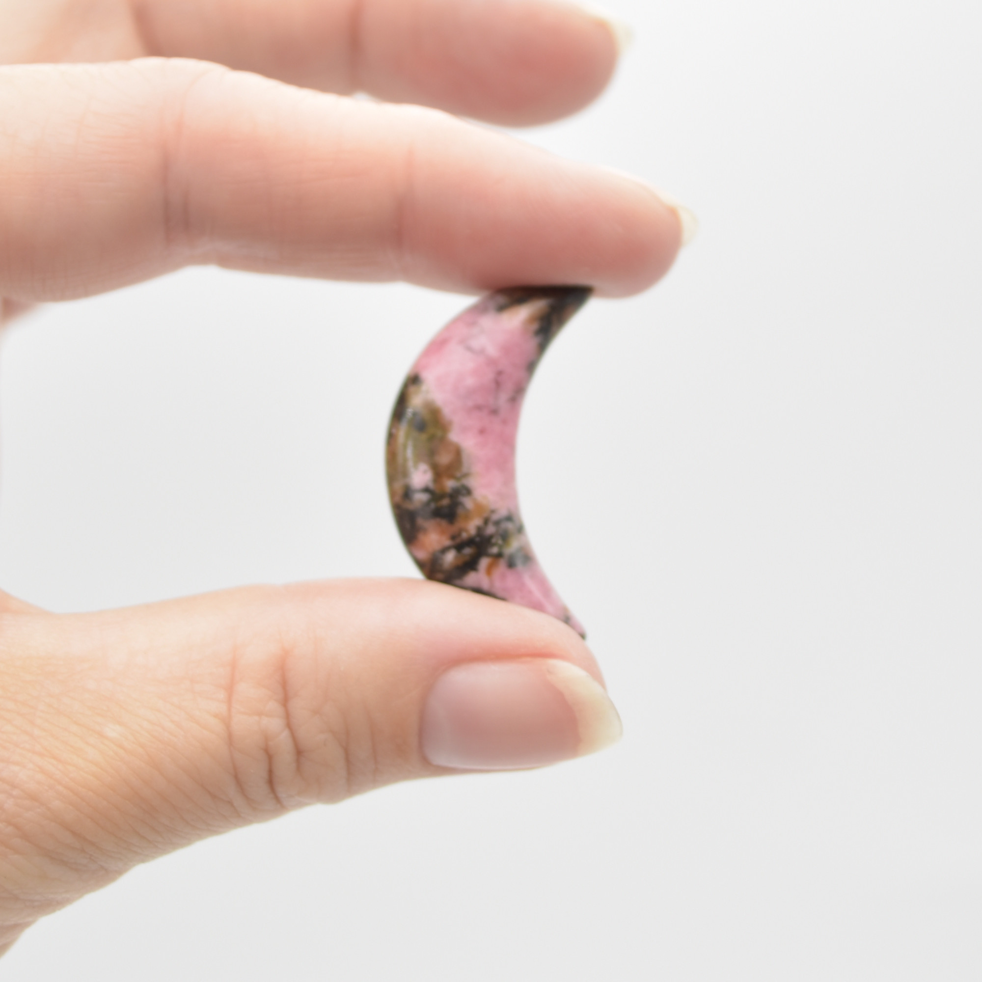 Rhodonite Crescent Moon - 3cm - 1 Count - Image 5