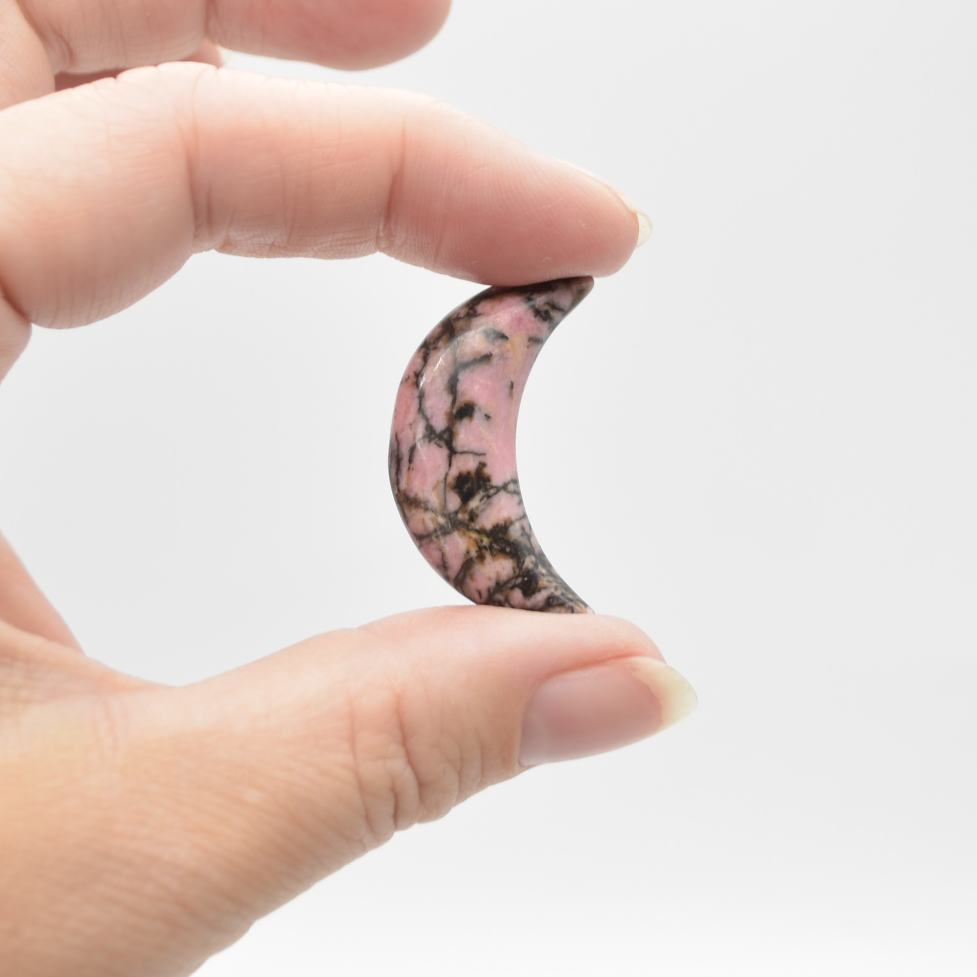 Rhodonite Crescent Moon - 3cm - 1 Count - Image 6