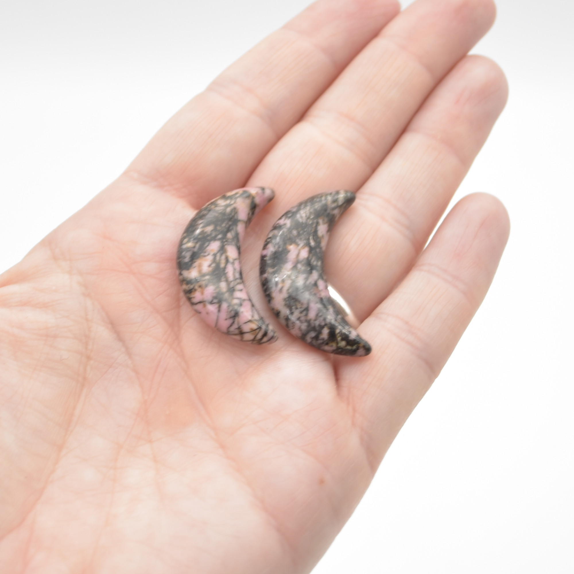 Rhodonite Crescent Moon - 3cm - 1 Count - Image 7