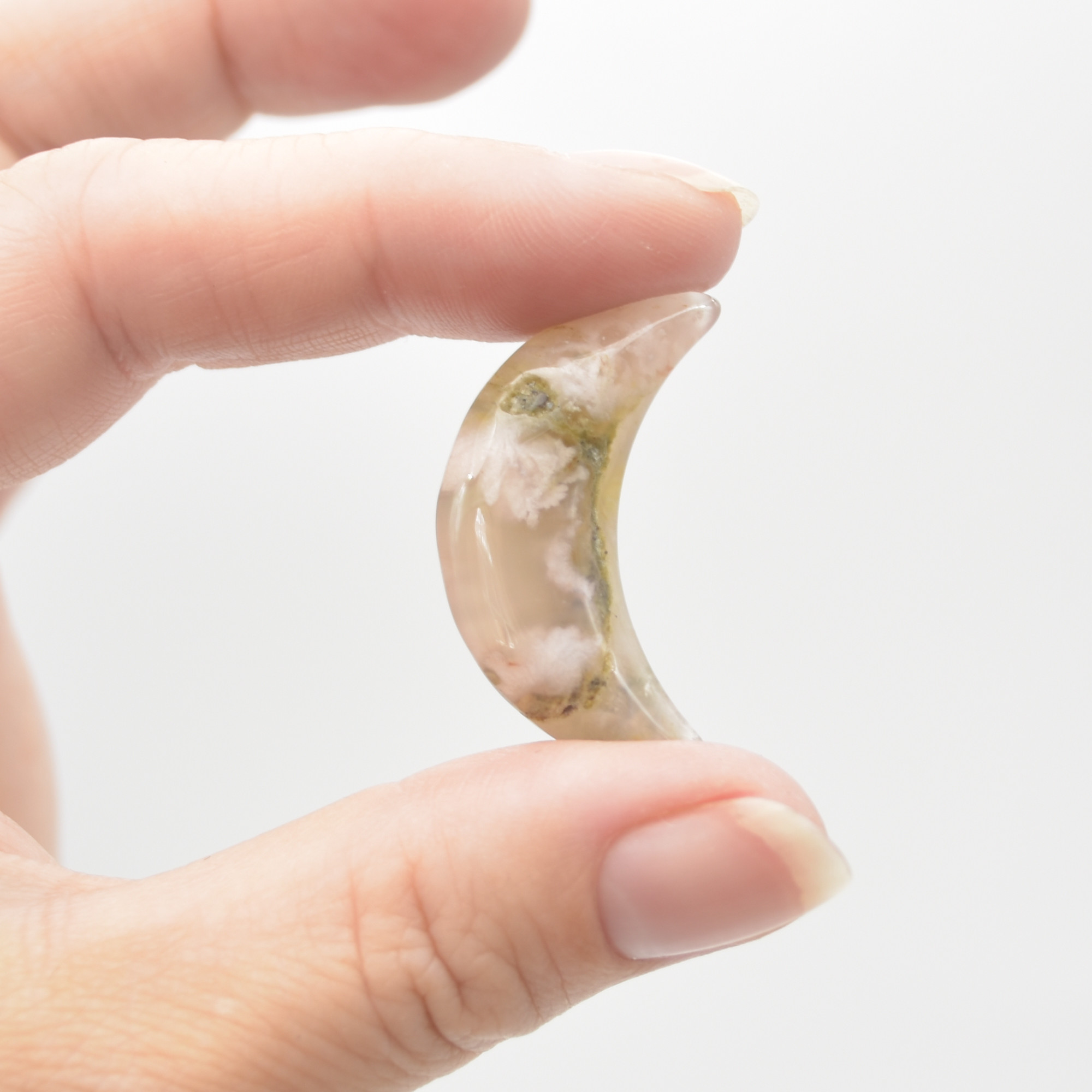 Flower Agate Crescent Moon - 3cm - 1 Count - Image 5