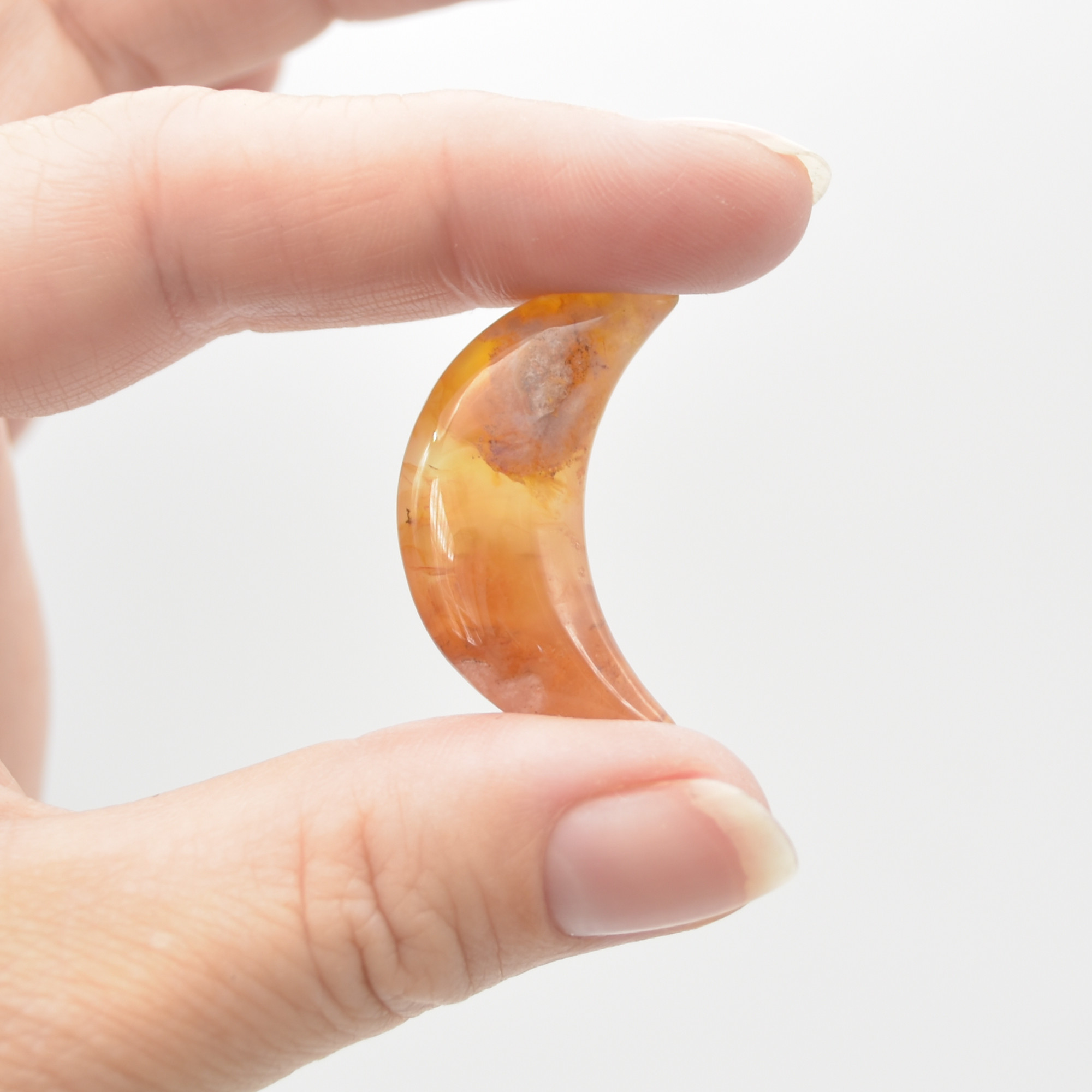 Flower Agate Crescent Moon - 3cm - 1 Count - Image 6