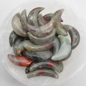 African Blood Jasper Crescent Moon  - 3cm - 1 Count