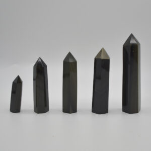 Golden Sheen Obsidian Crystal Point Tower Wand - 5 Sizes