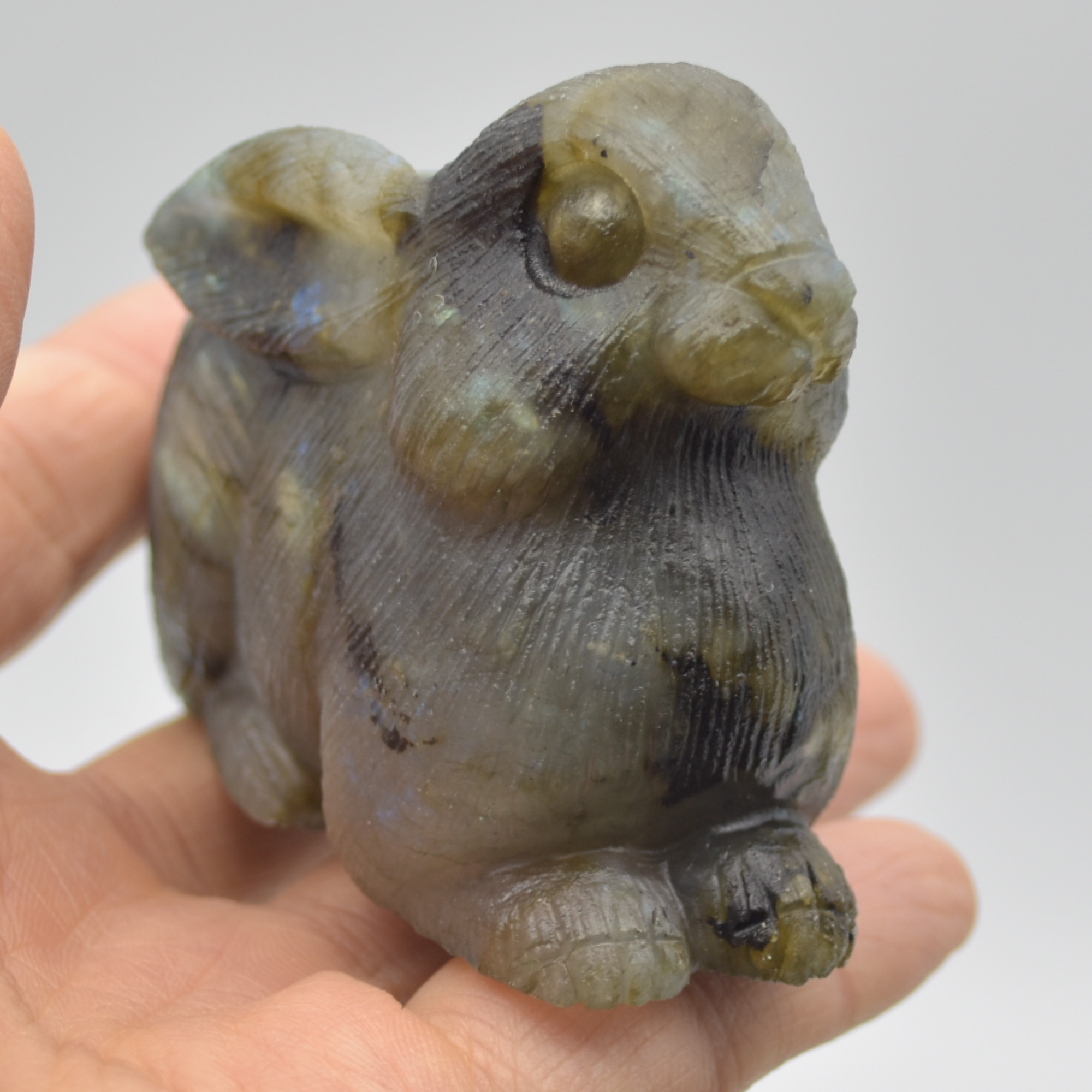 Labradorite Carved Rabbit - 9cm - 238 grams #05 - Image 4