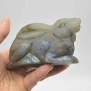 Labradorite Carved Rabbit - 12cm - 449 grams #07