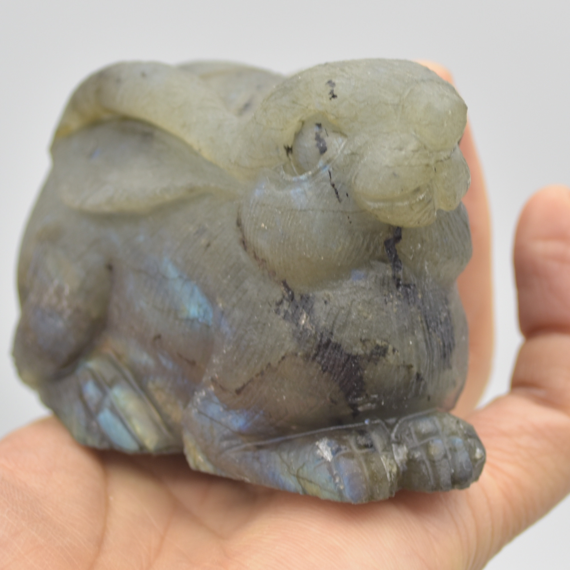 Labradorite Carved Rabbit - 12cm - 449 grams #07 - Image 2