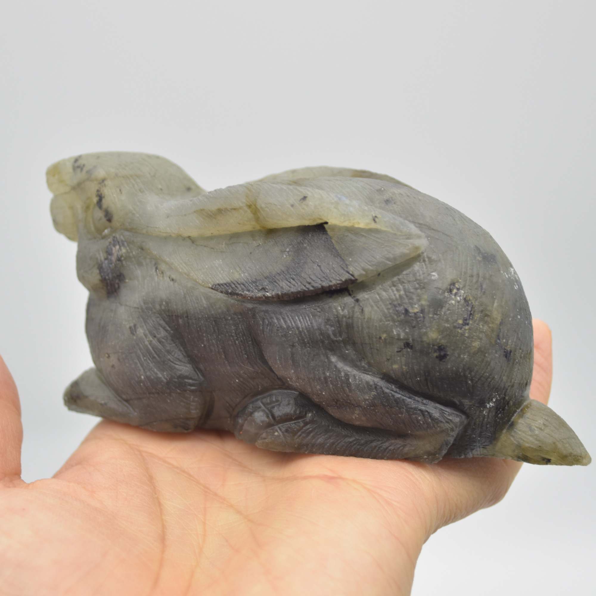 Labradorite Carved Rabbit - 12cm - 449 grams #07 - Image 3